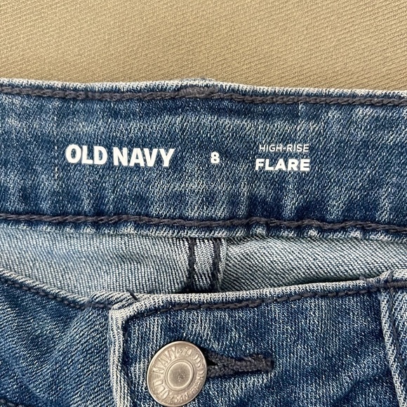 OLD navy HIGH-RISE Flare Legs size 8” Womens JEANS - Picture 2 of 12